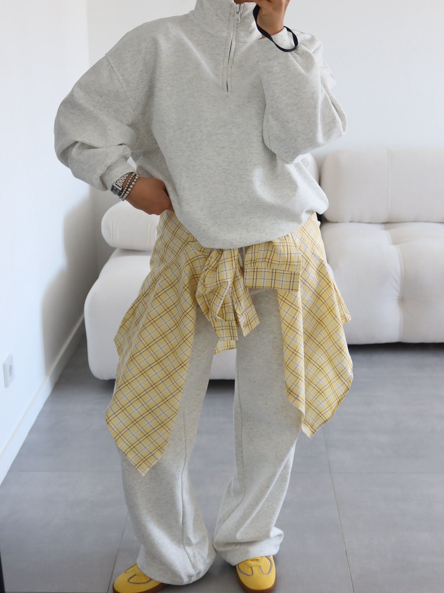 Collar Long-sleeved Trousers Casual Pullover Two-piece Suits