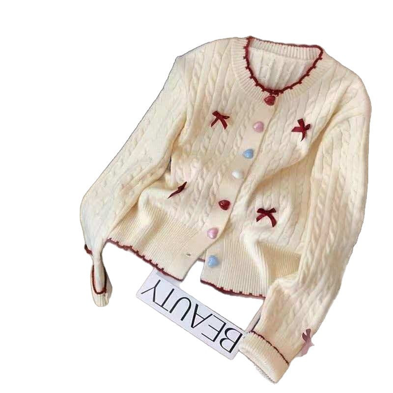 Women's Korean Sweet With Round Heart-shaped Colorful Design Women's Sweater