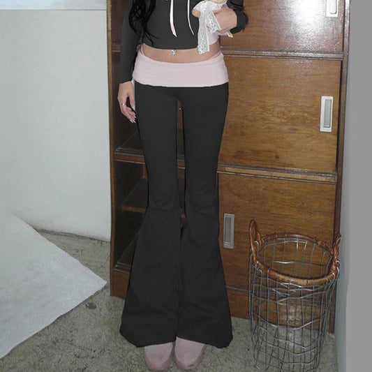 Women's Waist Low Casual Trousers Slim Fit Slimming Pants