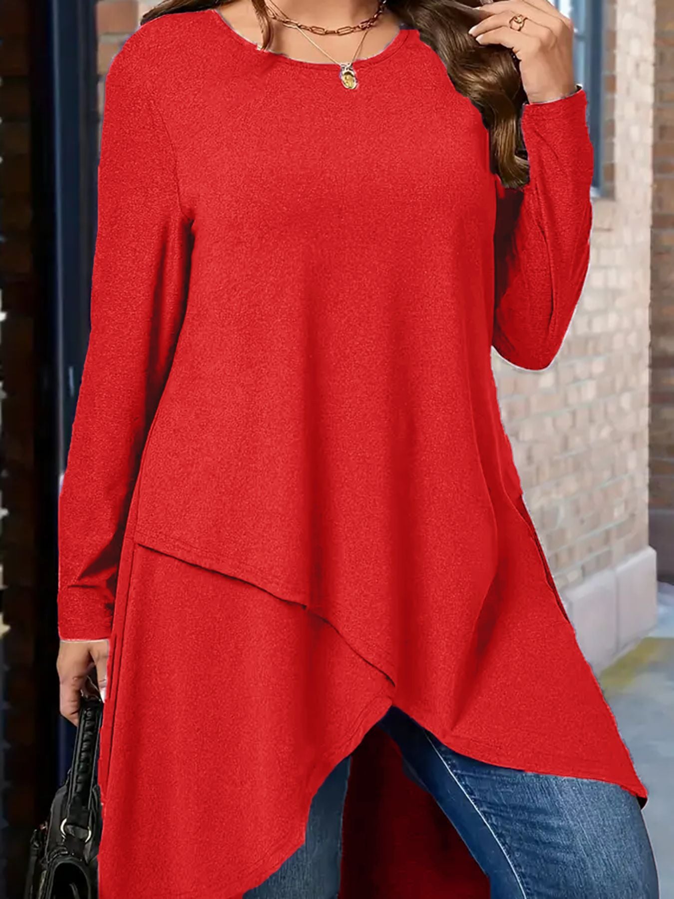 Women's Autumn Daily Casual Loose Long Sleeve Fleece Dress
