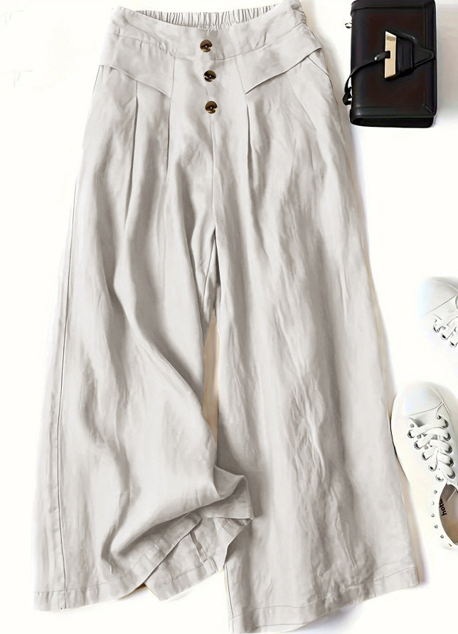 Women's Draping Loose Half Elastic High Waist Pants