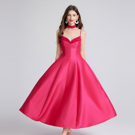 Style Retro Elegant Hepburn Sexy Backless Dresses