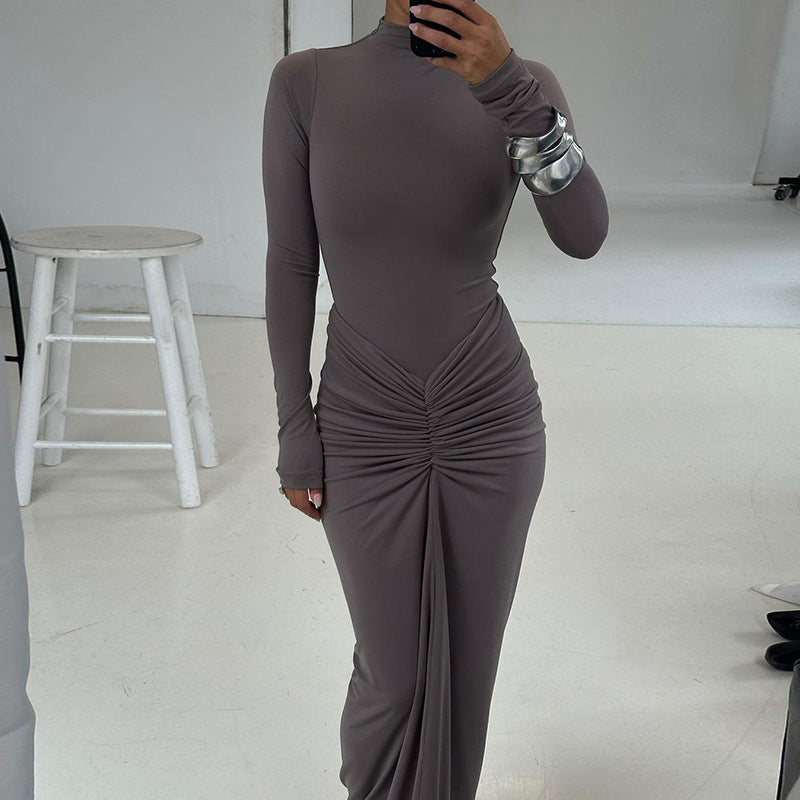 Women's Sexy Slimming Beam Waist Solid Color Dresses