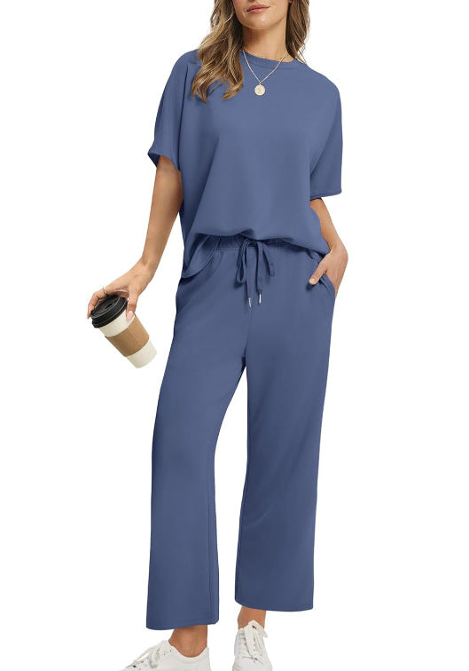 Pretty Popular Women's Short-sleeved Cropped Summer Fashion Casual Suit