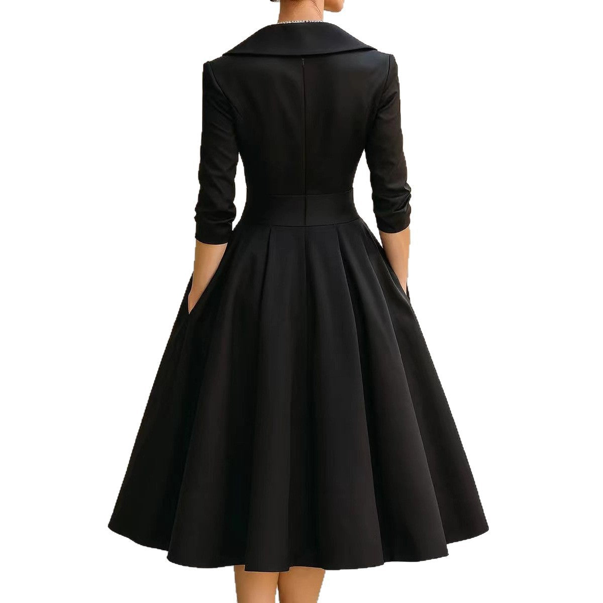 Women's Graceful Satin Waist Slimming Elegant Long Dress
