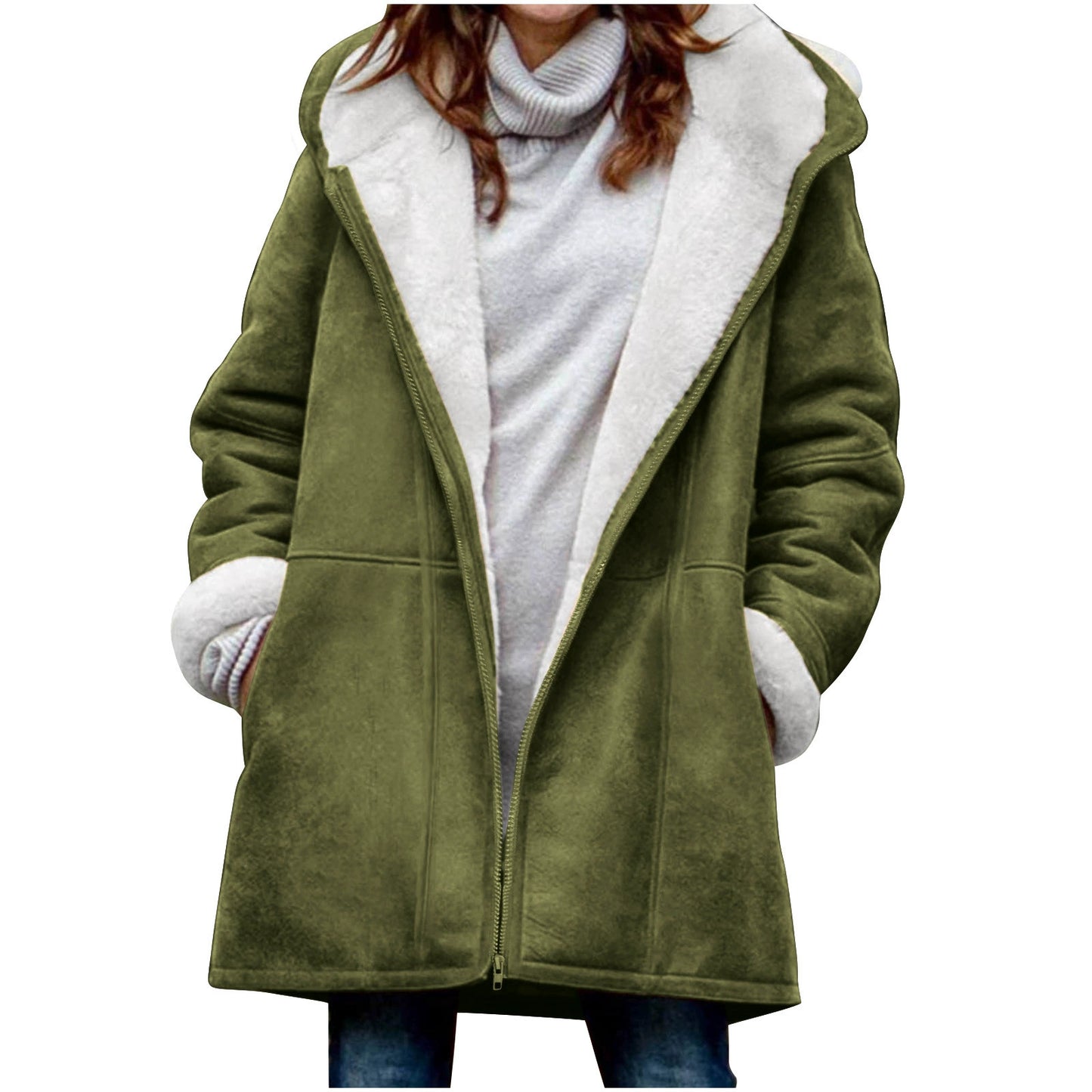Women's Casual Loose Veet Thickened Solid Color Coats