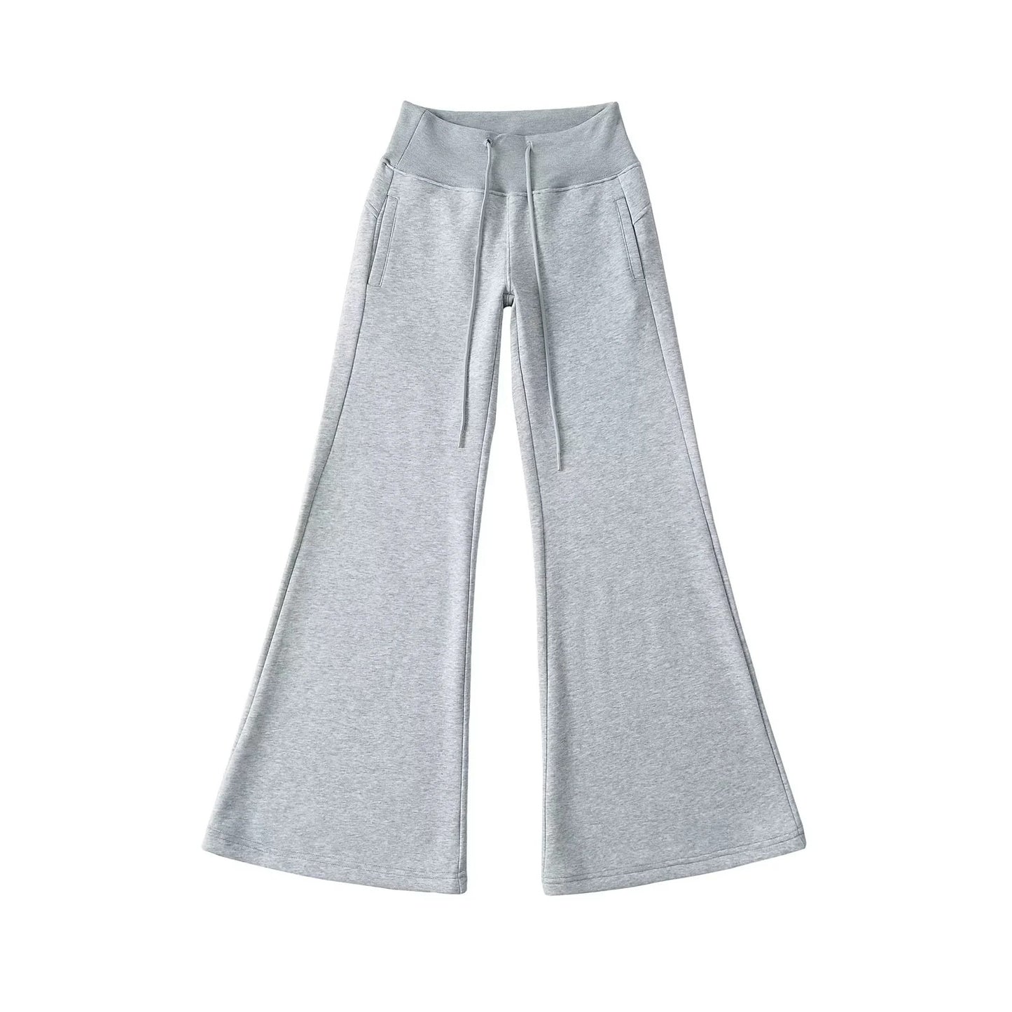 Women's Fleece-lined Thick Flared Casual Mopping Waist Pants