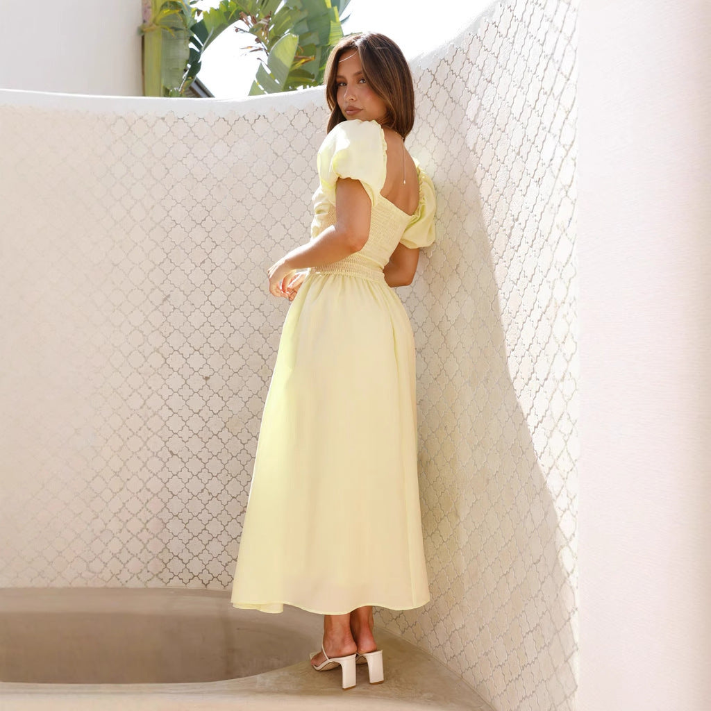 Women's Cutout High-grade Slim Fit Backless Vacation Style Dresses