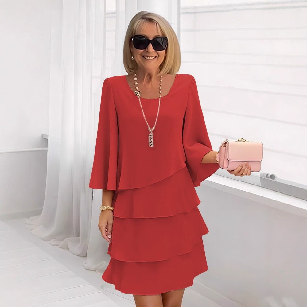Women's Fashion Cake Loose Temperament Slimming Round Clothing