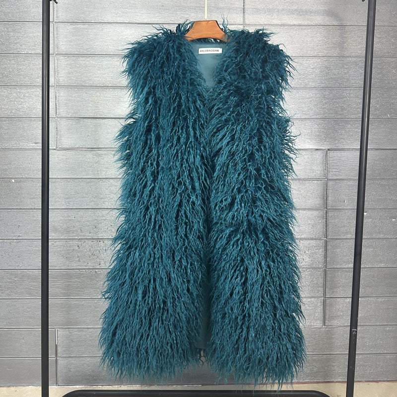 Women's Winter Lengthened Imitated Tibet Sheep Fur Coats