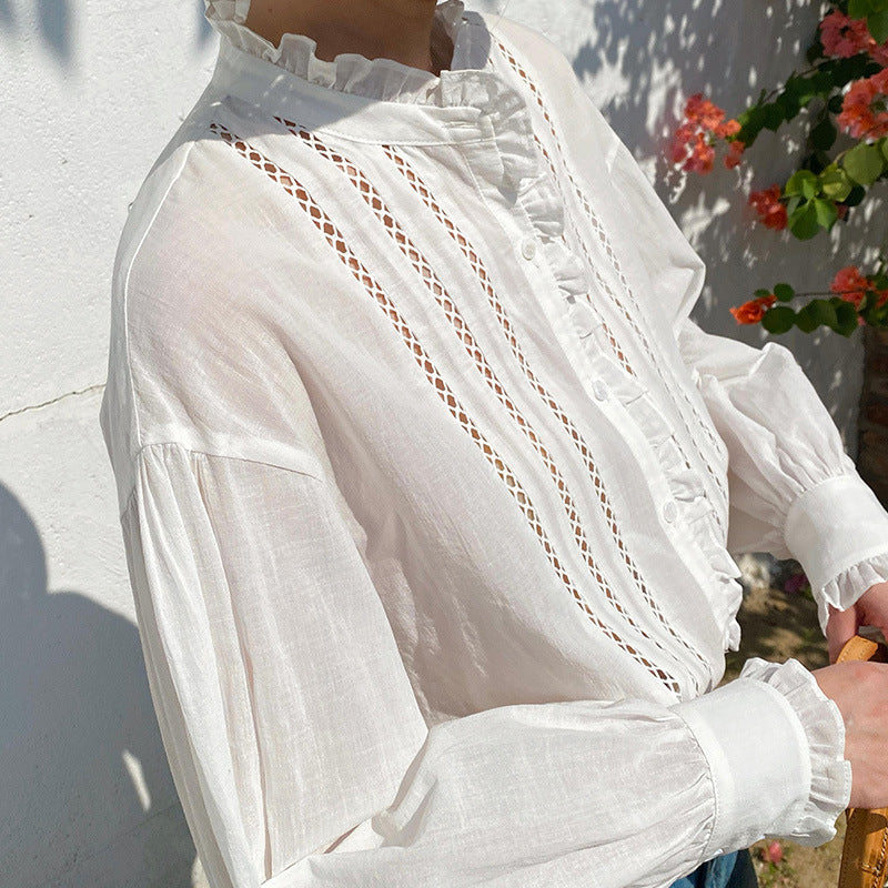 Women's White Shirt Cotton Linen South Loose Blouses