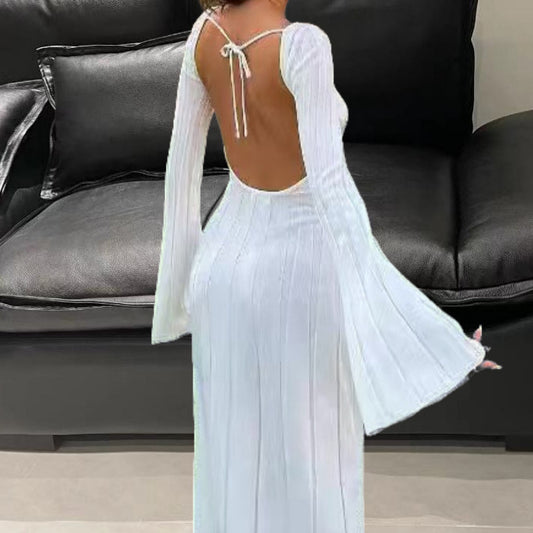 Women's Dress Casual Cored Yarn Slimming Round Dresses
