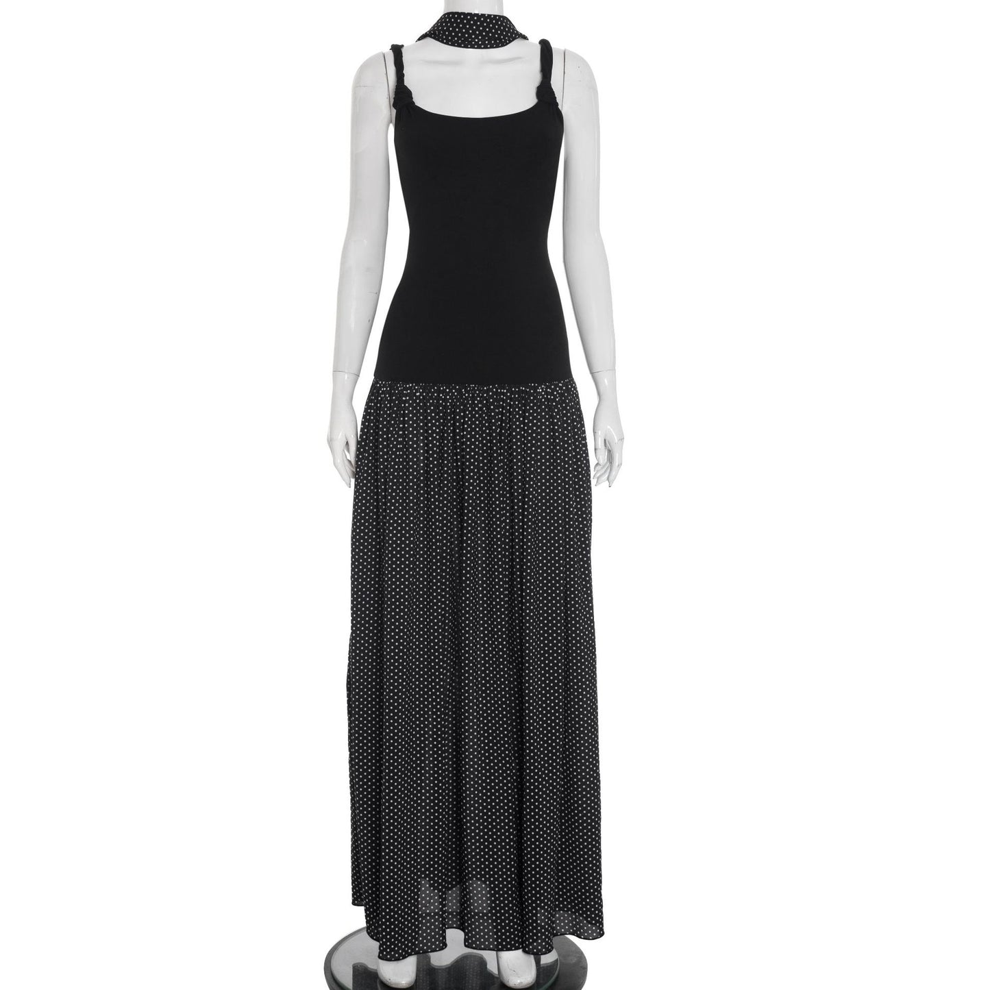 Women's Square Collar Sling Slim Ribbon Stitching Dresses