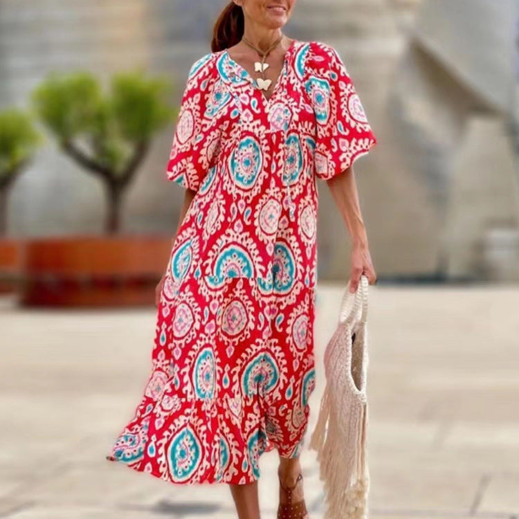 Women's Autumn Geometric Collage Puff Sleeve Street Fried Clothing