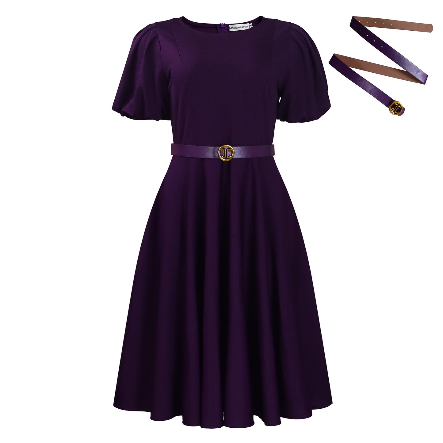 Women's Large Hem Puff Sleeve A- Line Dresses