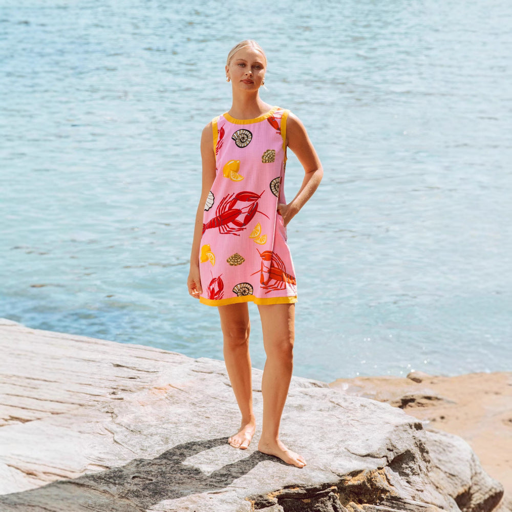 Charming Innovative Popular Fashionable Sleeveless Linen Dress