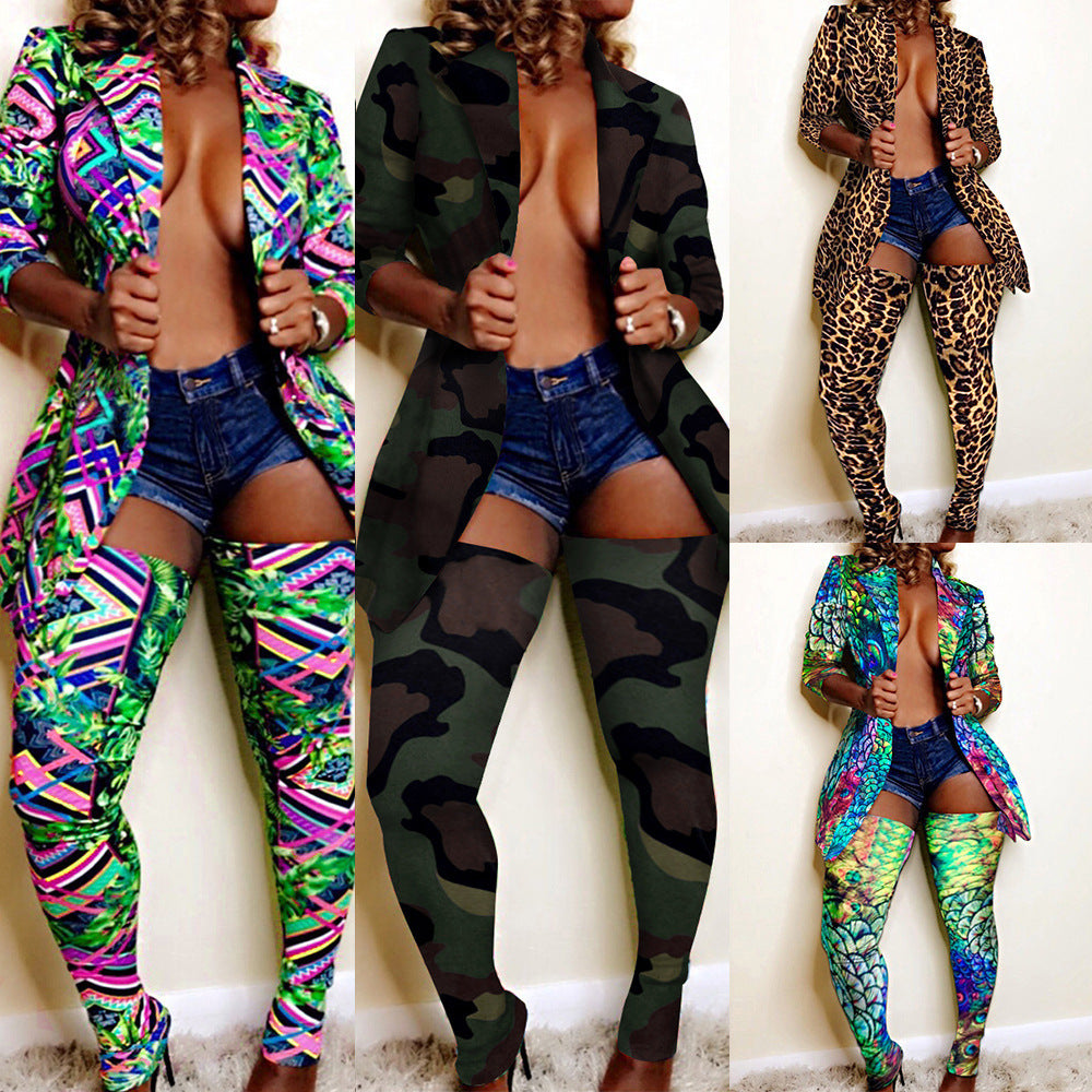 Fit Long Coaster Two-piece Set Nightclub Coats