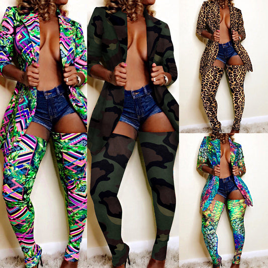 Fit Long Coaster Two-piece Set Nightclub Coats