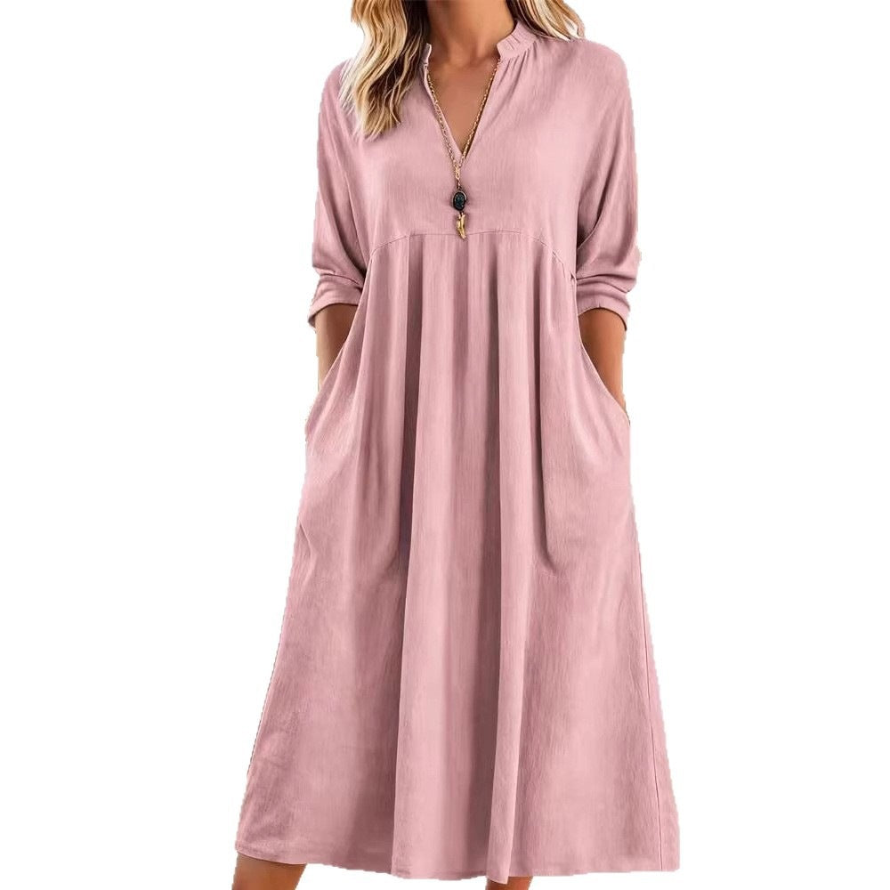 Women's Loose Cotton Linen Summer Light Luxury Dress