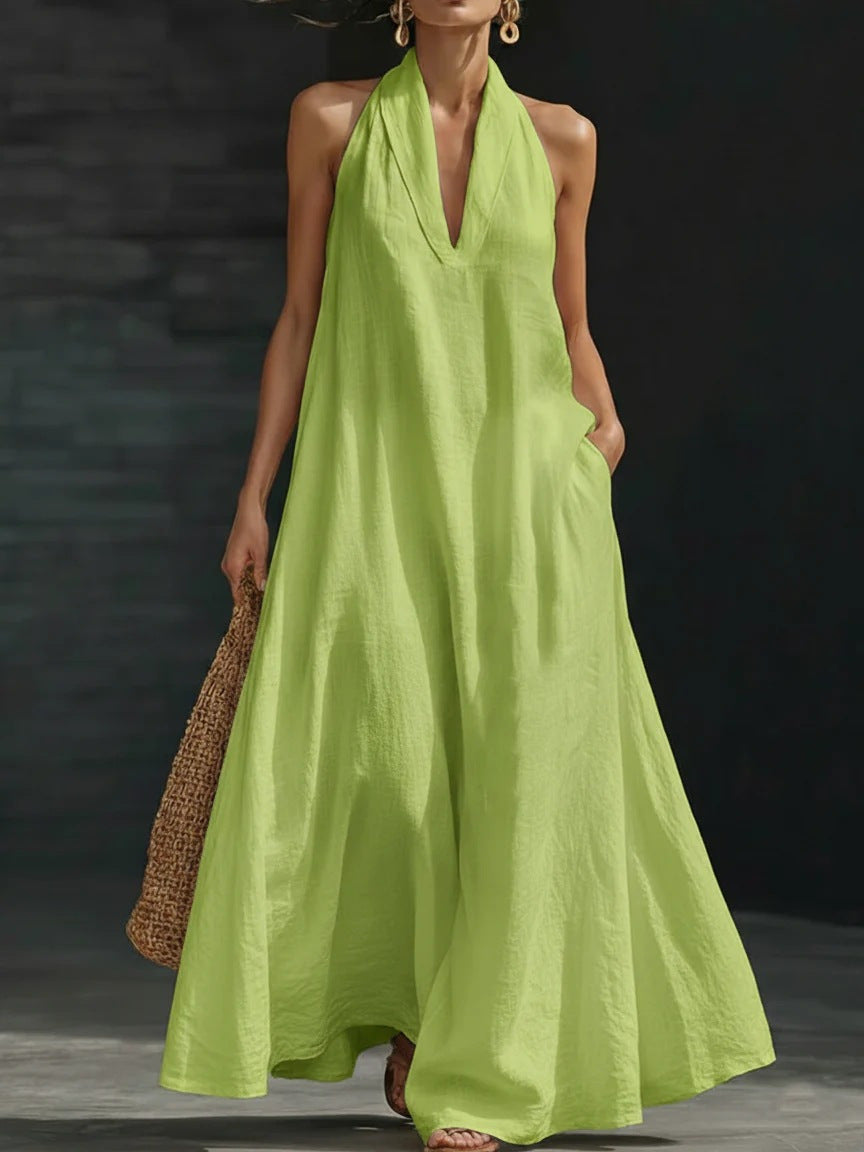 Attractive Women's Summer Casual Solid Color Dress