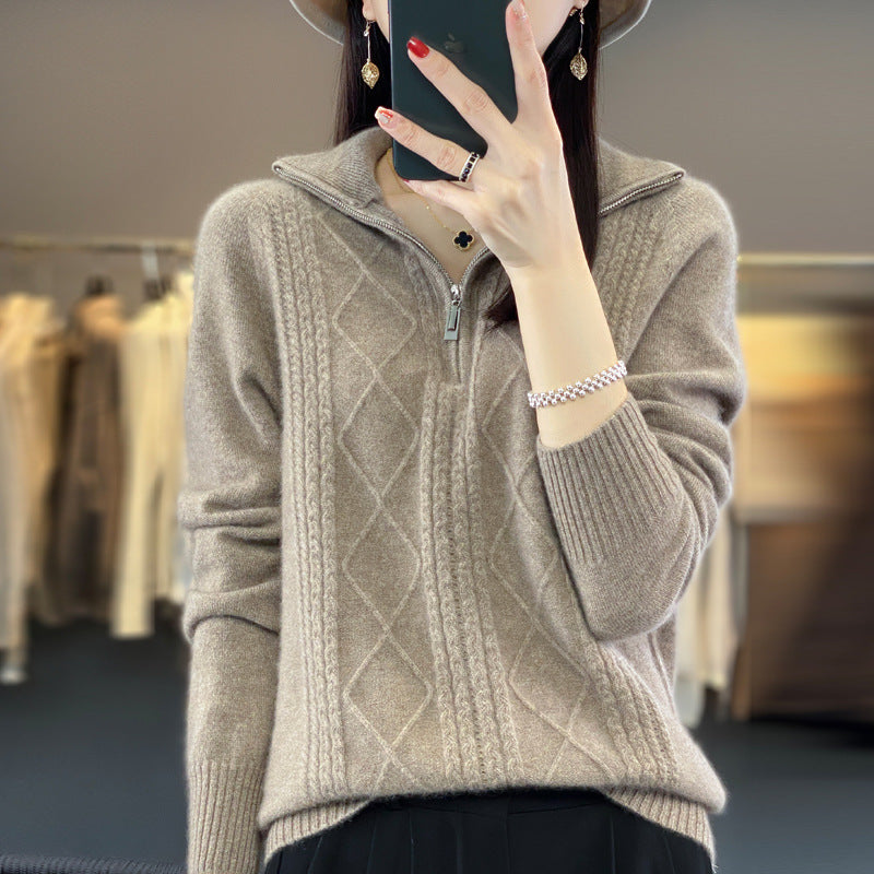 Women's Loose Lazy Style Thermal Knitting Bottoming Shirt Autumn Trendy Long Sweater