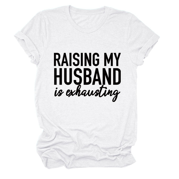 Women's Simple Letter Printed Short-sleeved T-shirt Blouses