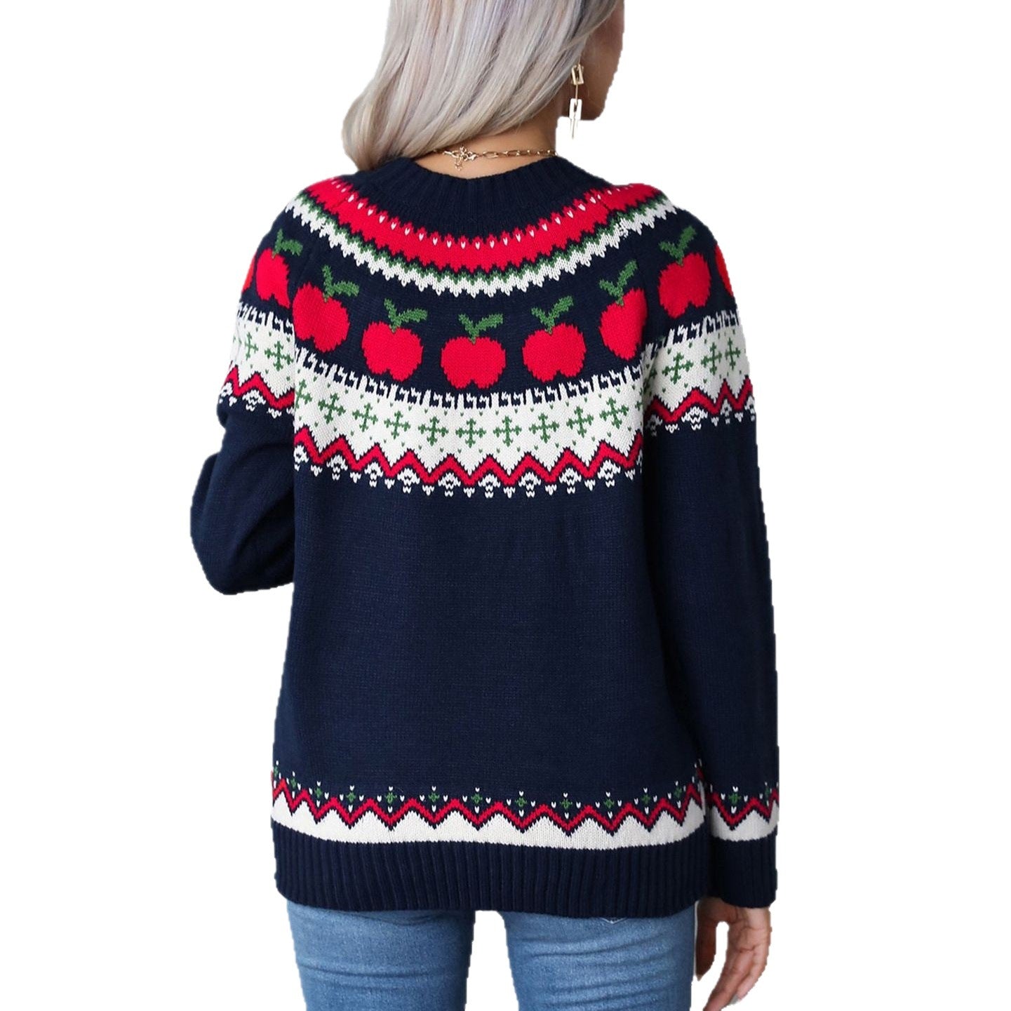Women's Spring Christmas Tree Printed Pullover Fashion Sweaters