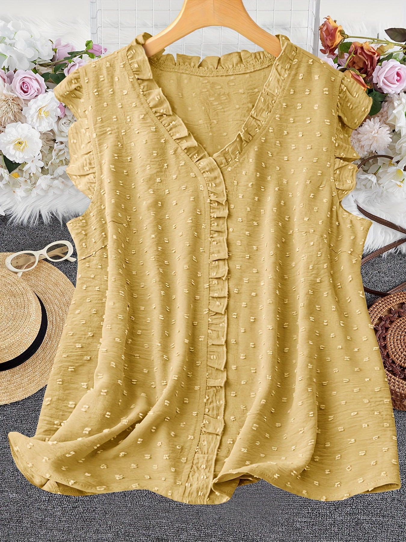 Women's Design Ruffled Loose Casual Sleeve Blouses
