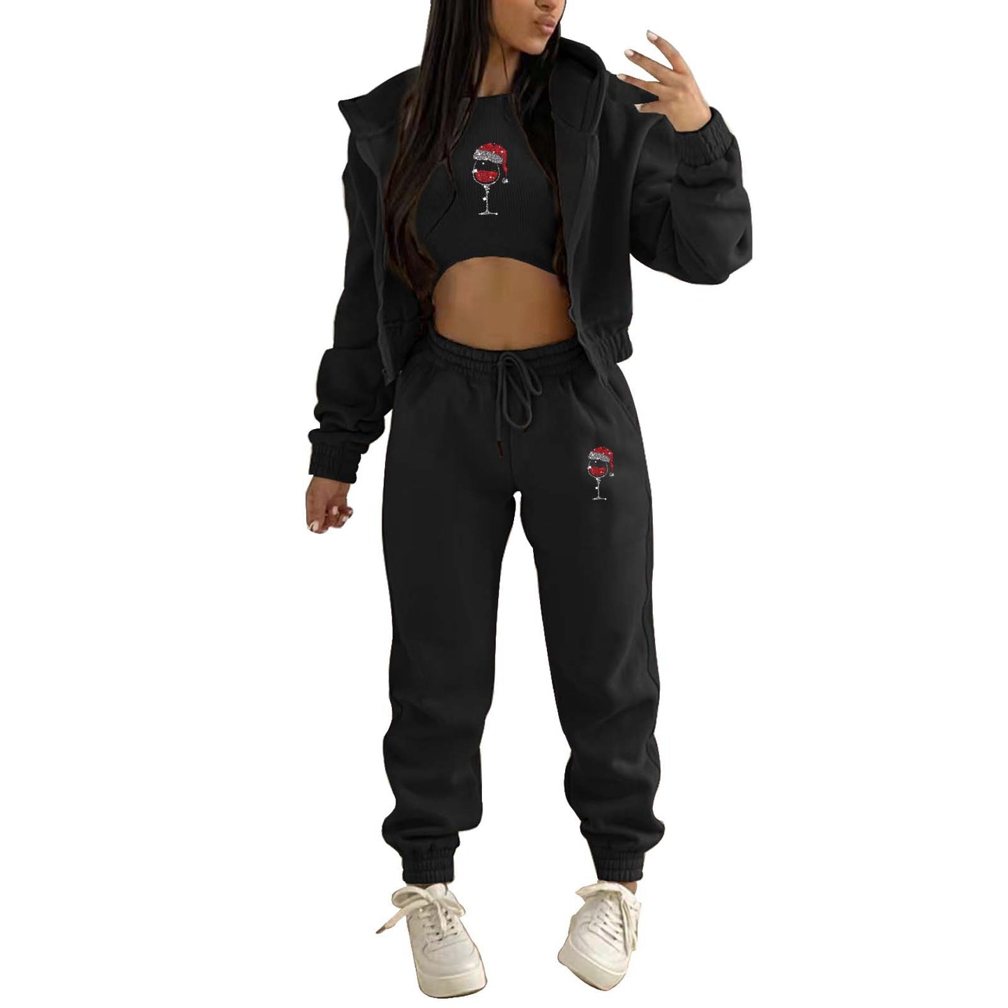 Women's Hoody Letter Printed Hooded Sports Casual Suits
