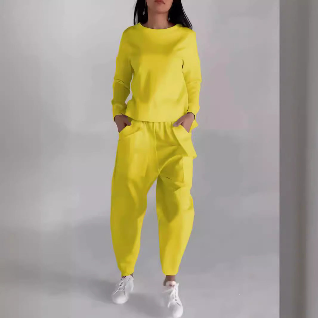 Beautiful Women's Irregular Design Long-sleeved Harem Fashion Casual Suit
