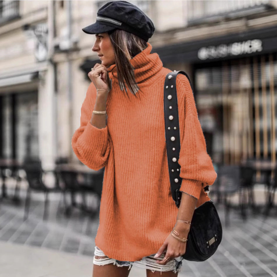 Women's Long Sleeve Solid Color Loose Knit Sweaters