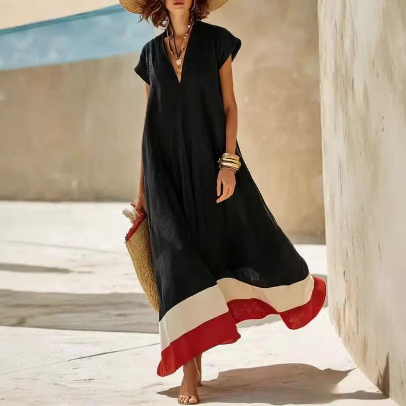 Elegant Comfort Casual Vacation Style Cotton Dress