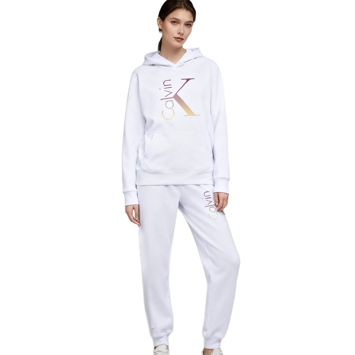 Hooded Sweatshirt Sports Two-piece Set Gradient Letter Suits