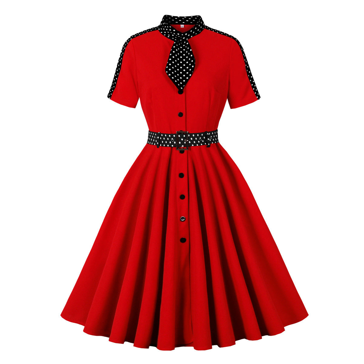 Polka Dots Retro Swing Puffy Slimming Dresses