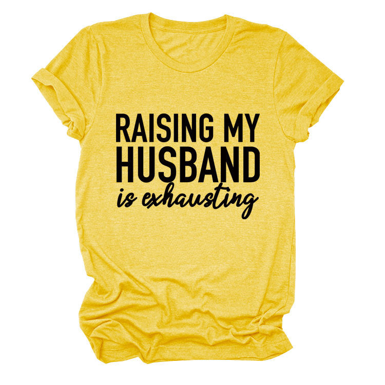 Women's Simple Letter Printed Short-sleeved T-shirt Blouses