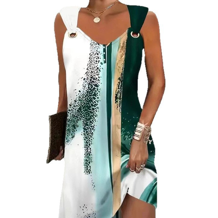 Women's Elegant Sleeveless Eyelet Autumn Holiday Dress