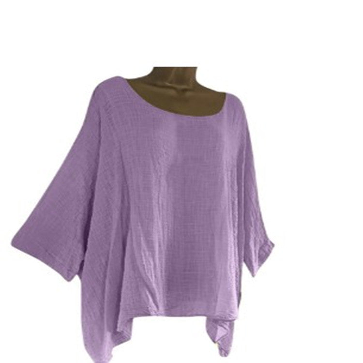 Women's Summer Irregular Sleeve Hem Fashion Solid Blouses