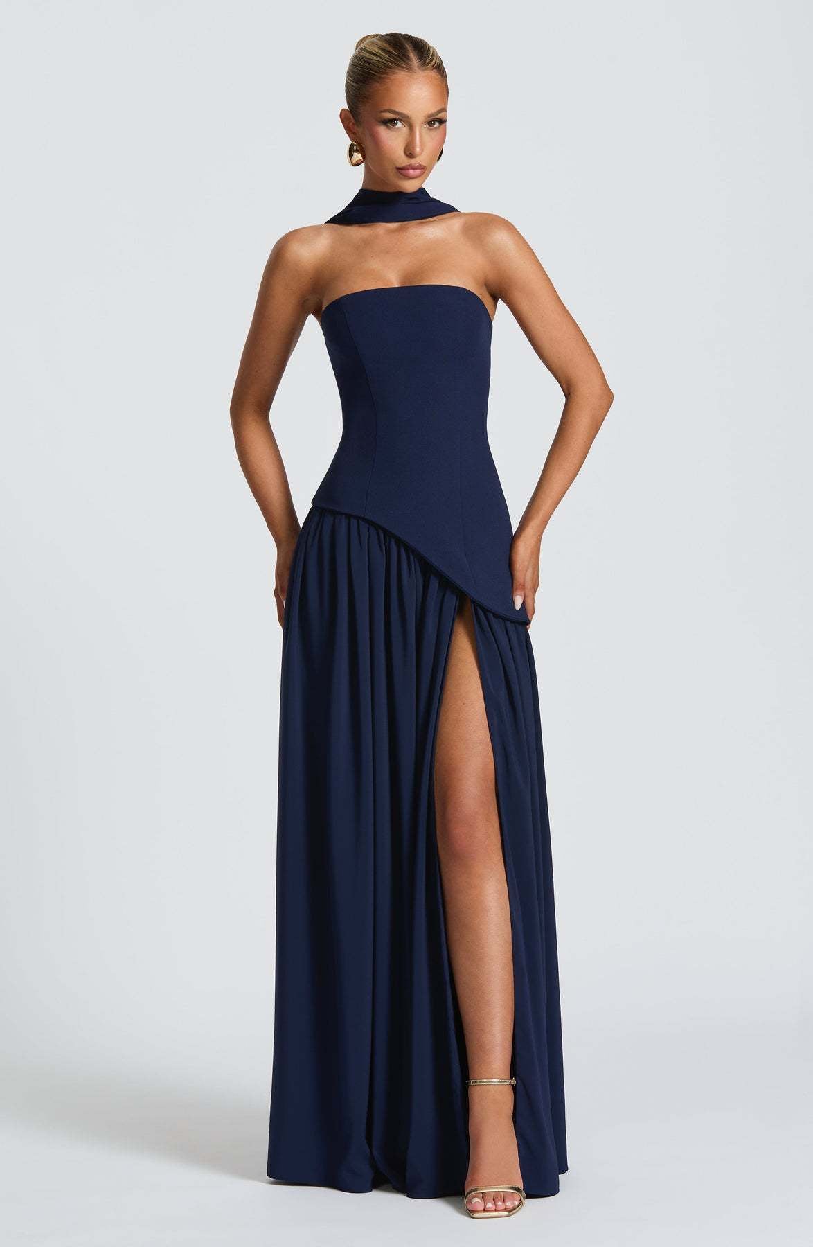 Women's Color Split Dress Fashion Sexy Backless High Dresses