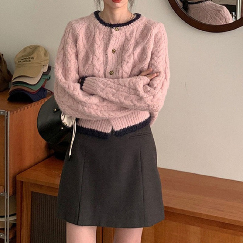 Women's Korean Style Round Neck Outer Wear High-grade Idle Women's Sweater