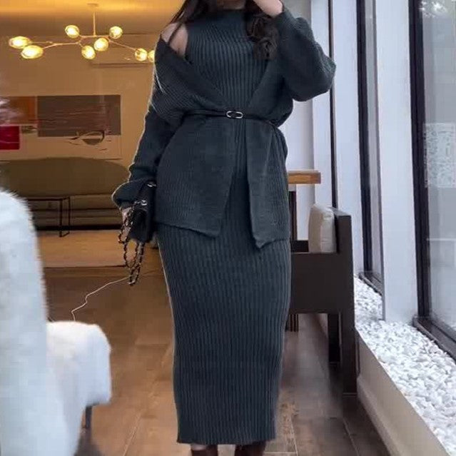 Casual Round Neck Slim Fit Idle Style Cardigans
