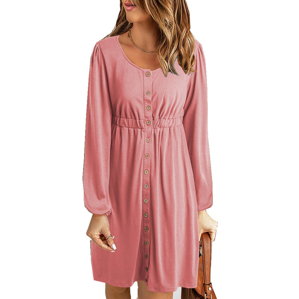 Casual Solid Color Sexy Long Sleeves Dress