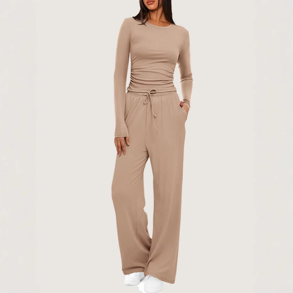 Fashion Women's Asymmetric Design Long-sleeved Sportswear Fashion Casual Suit