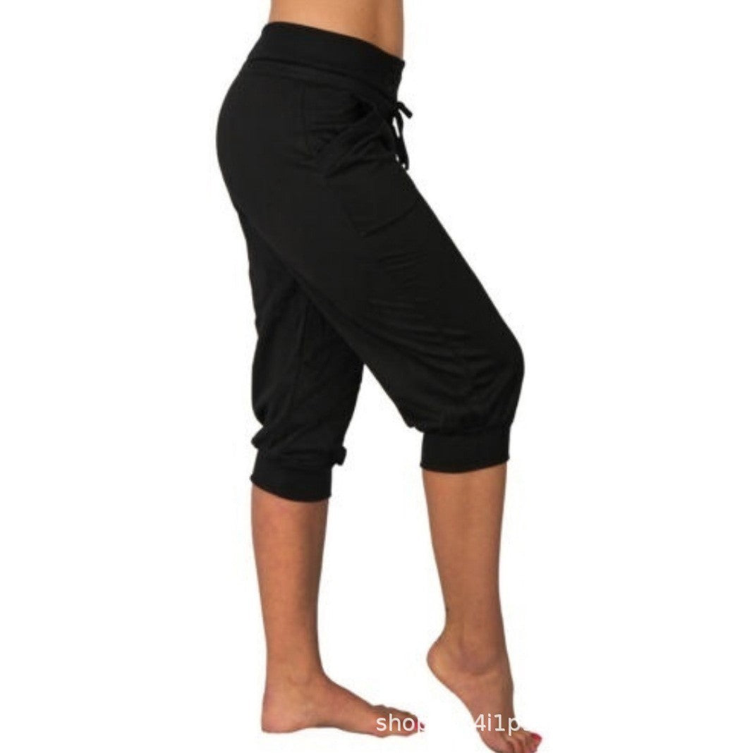 Women's Hot Beads Figure Flattering Middle Skinny Pants