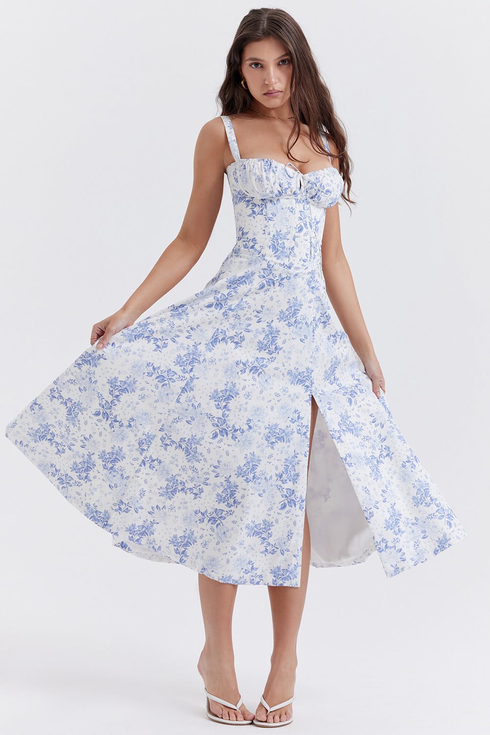 Floral Print Large Swing Dress With Dresses