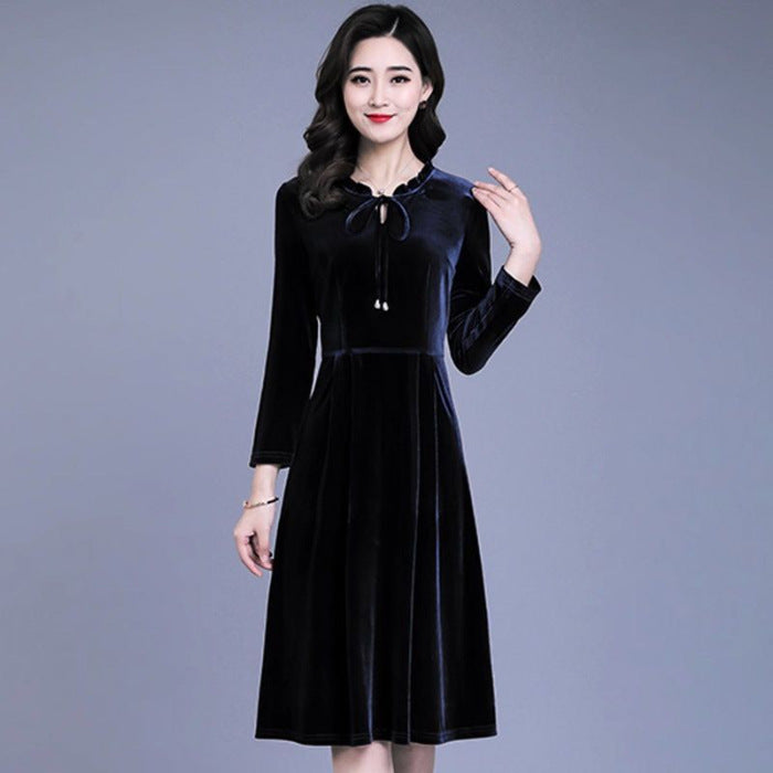 Spring Large Loose Slimming Retro Temperament A- Dress