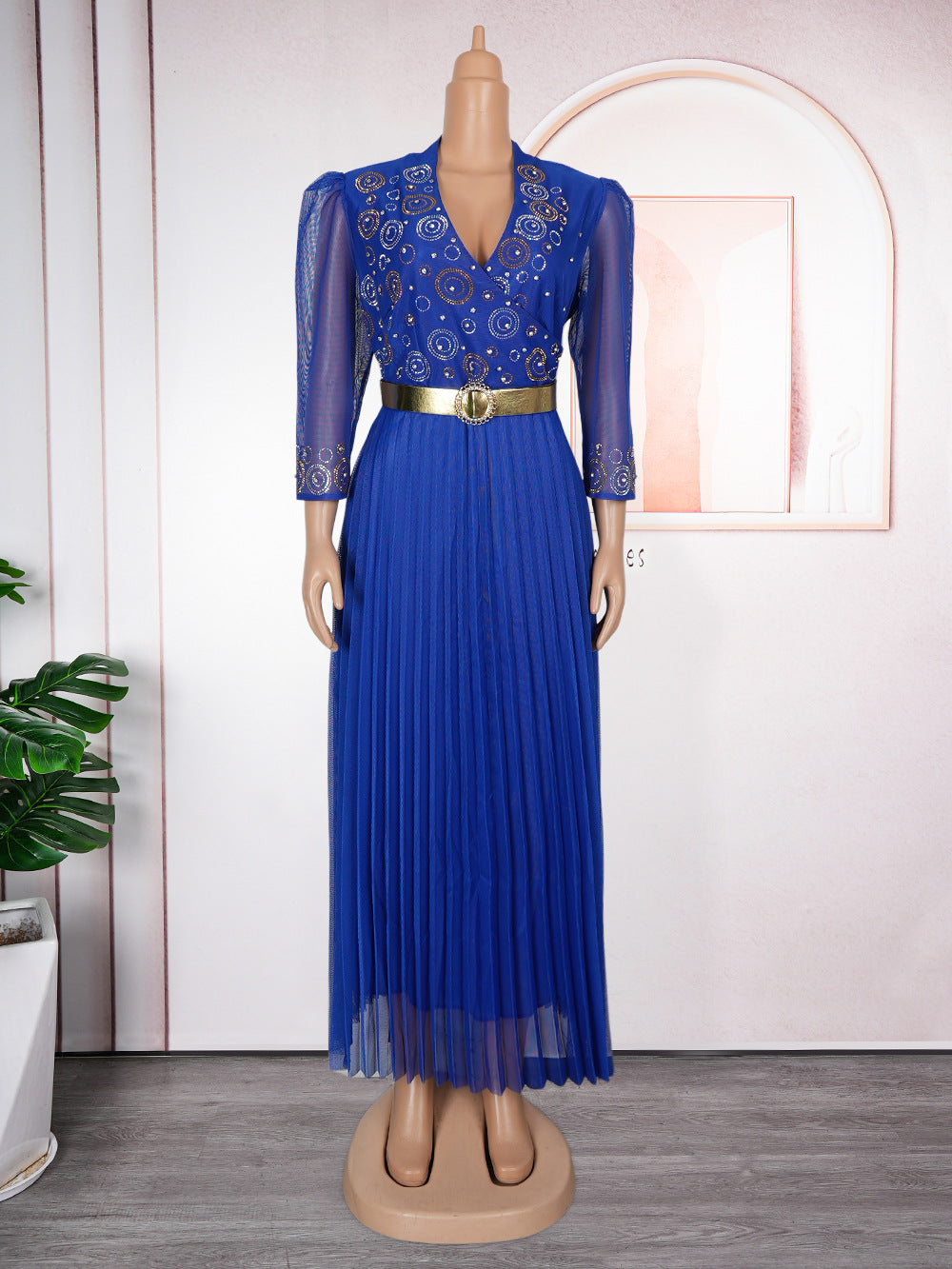 Women's Rhinestone Party Dress African Wear Temperament Dresses