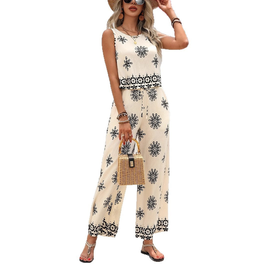 Positioning Printing Breasted Elastic Waist Wide Jackets
