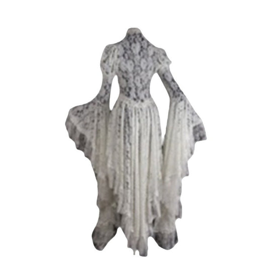 Women's Vintage Court Style Lace Embroidery Sexy Patchwork Antique Dresses