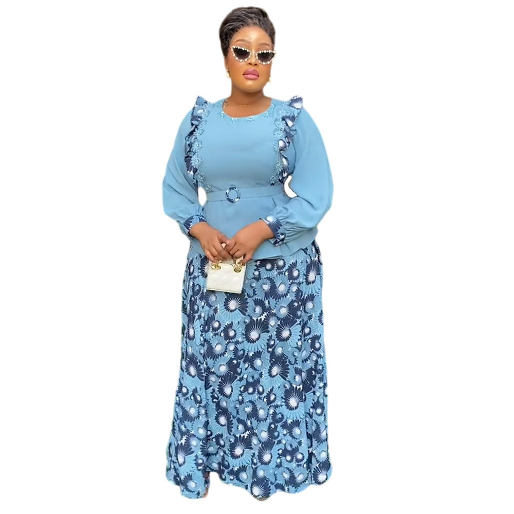 Women's African Wear Printed Dress Temperament Commute Dresses