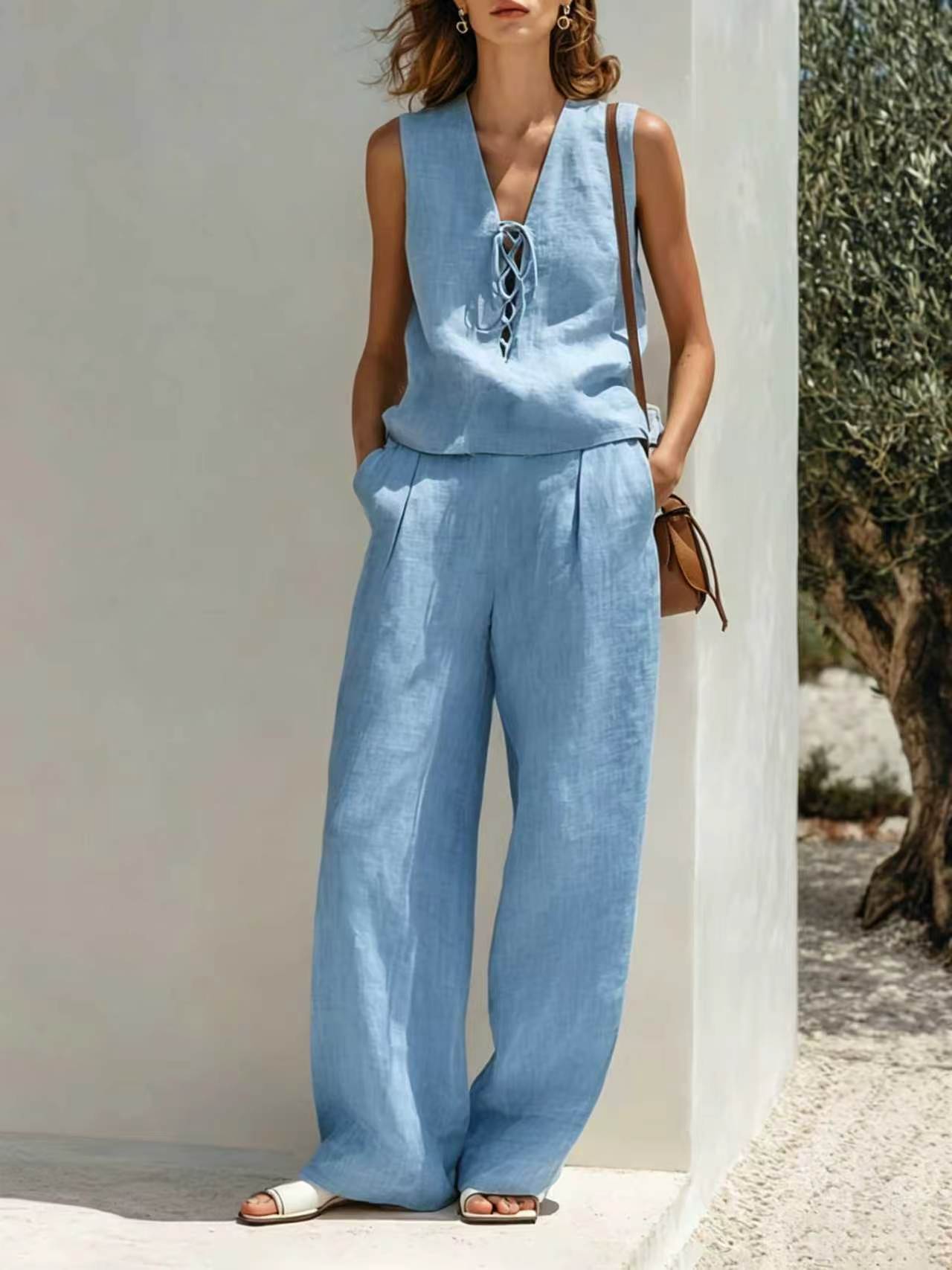 Beautiful Comfortable Classic Women's Minimalist Sleeveless Fashion Casual Suit